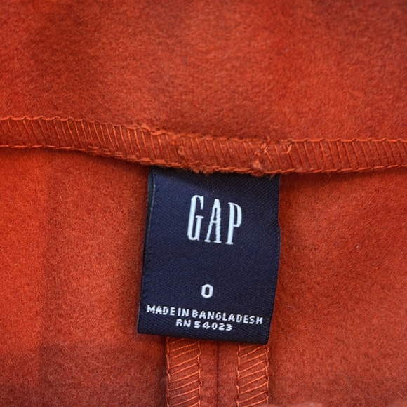 Gap Miniskirt Felted Wool Mod Burnt Orange Size 0 - Picture 5 of 5